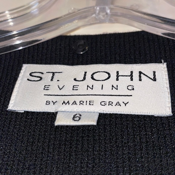 St. John Black Knit Jacket/ Sweater. Size 6. - Picture 2 of 10